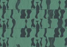 A00112 Archeological Malachite Geo Mural by Coordonné