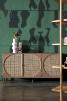 A00112 Archeological Malachite Geo Mural by Coordonné