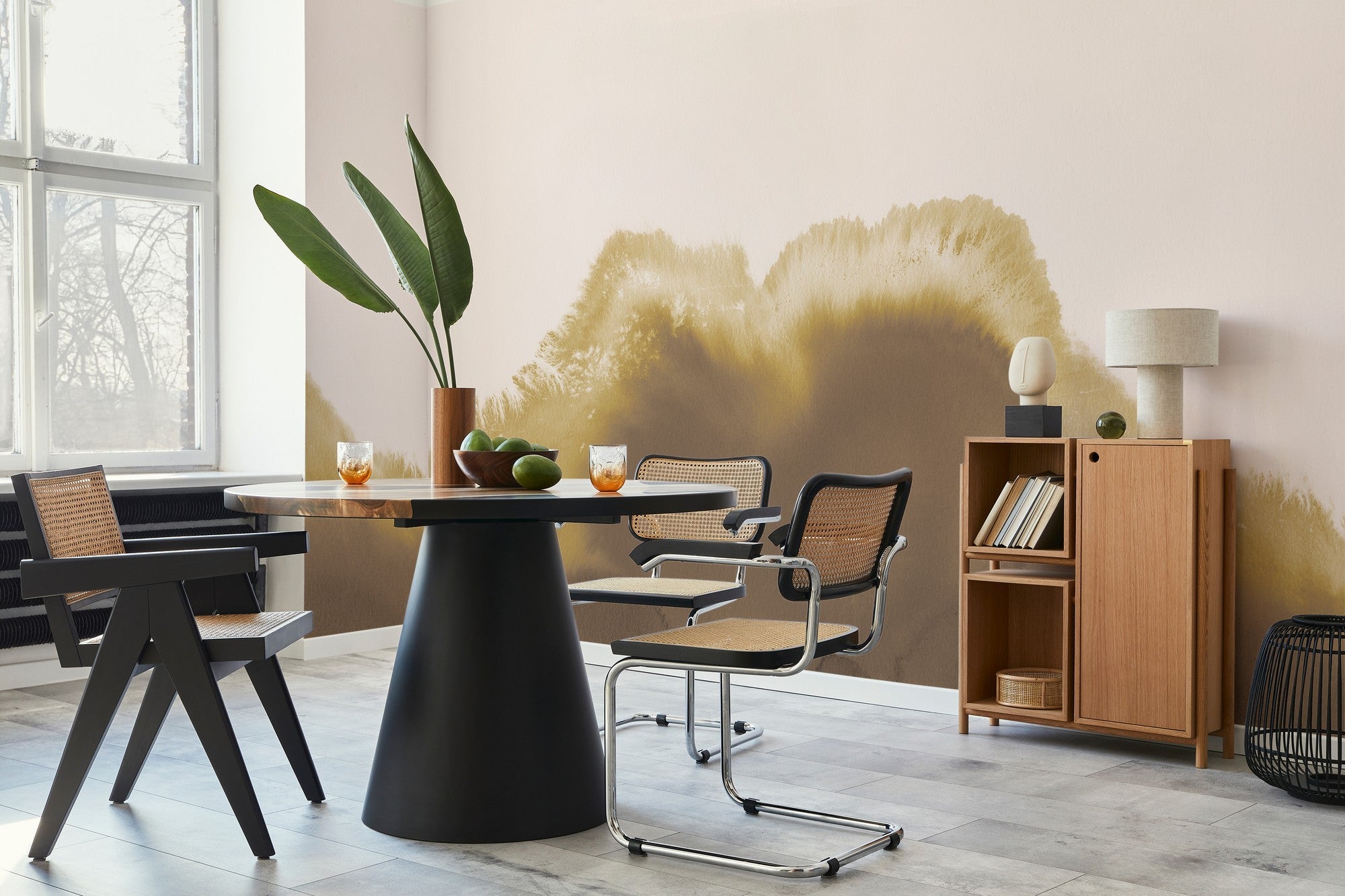 A00119 Coral Reefs Amber Geo Mural by Coordonné