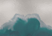 A00122 Coral Reefs Metallics Silver Geo Mural by Coordonné