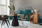 A00122 Coral Reefs Metallics Silver Geo Mural by Coordonné