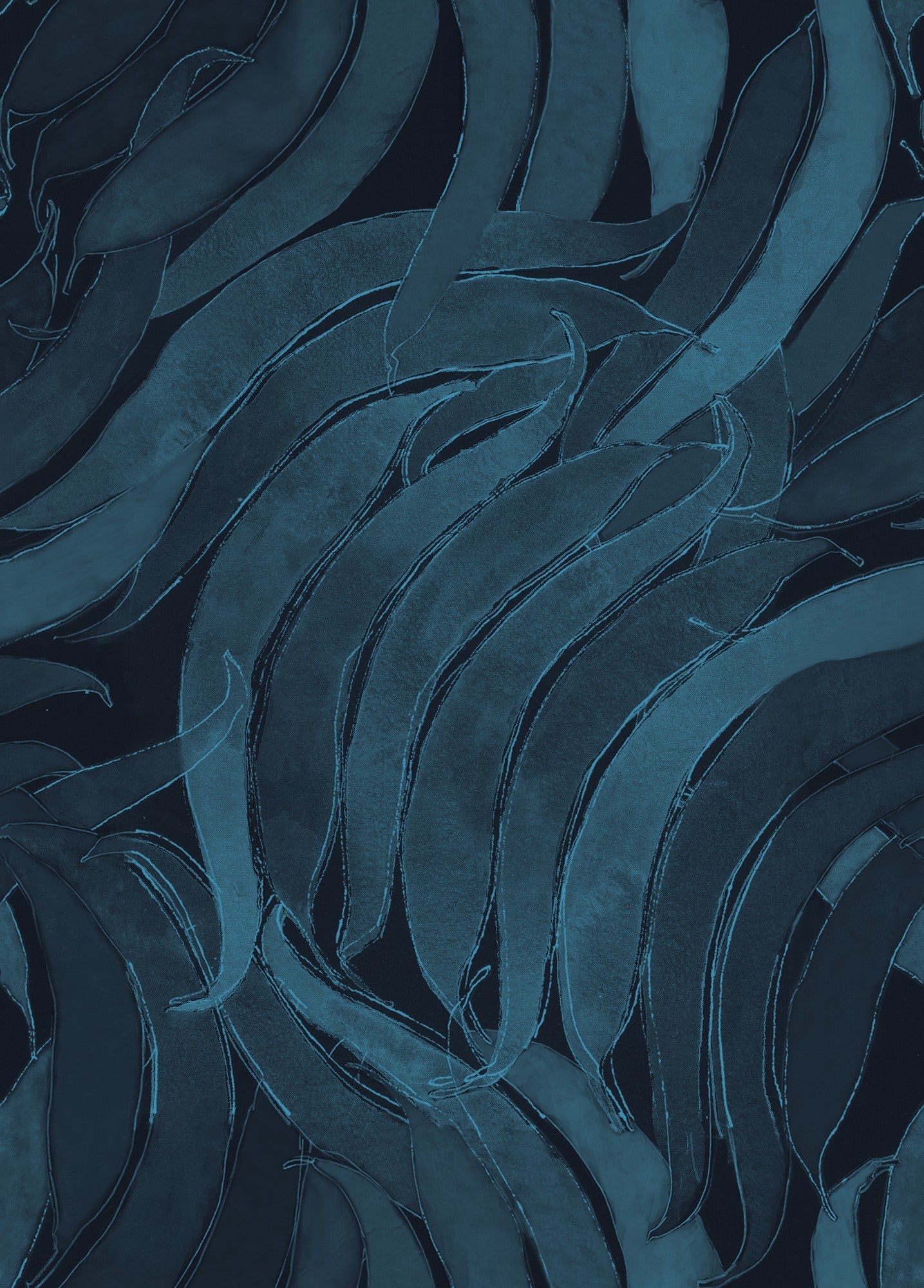 A00129 Crop Fossils Sapphire Geo Wallpaper by Coordonné