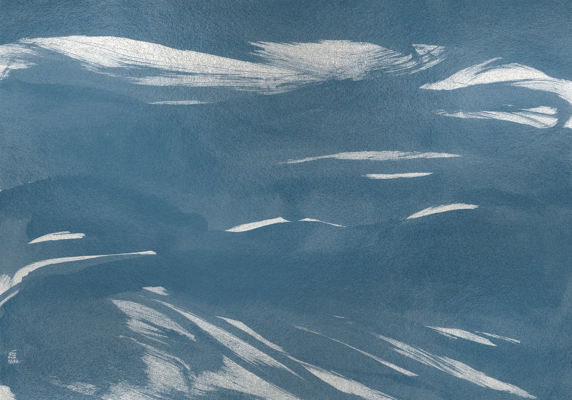 A00145 Marine Xray Metallics Silver Geo Mural by Coordonné