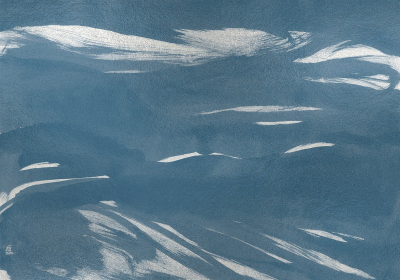 A00145 Marine Xray Metallics Silver Geo Mural by Coordonné