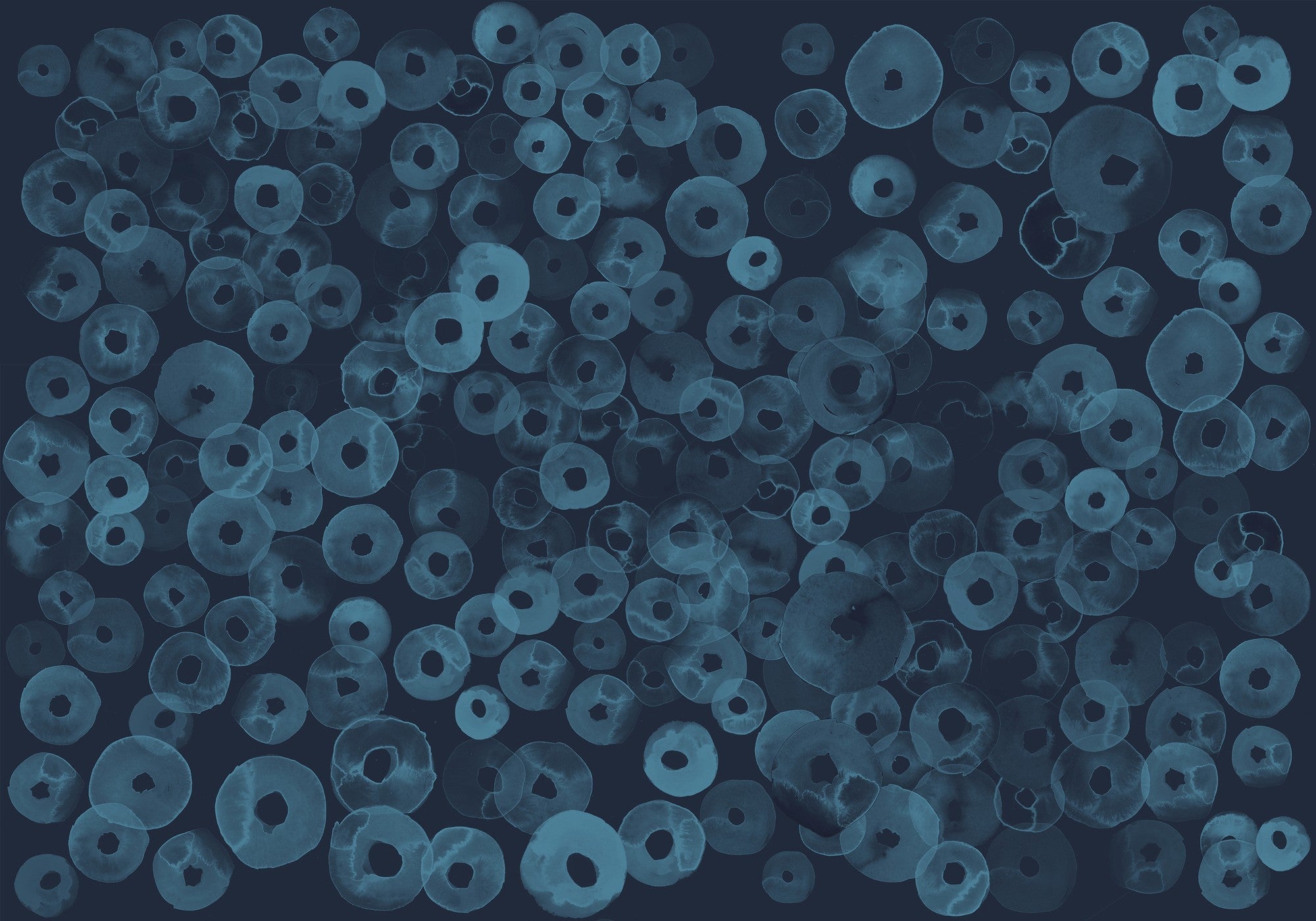 A00154 Cellular Patterns Sapphire Geo Mural by Coordonné
