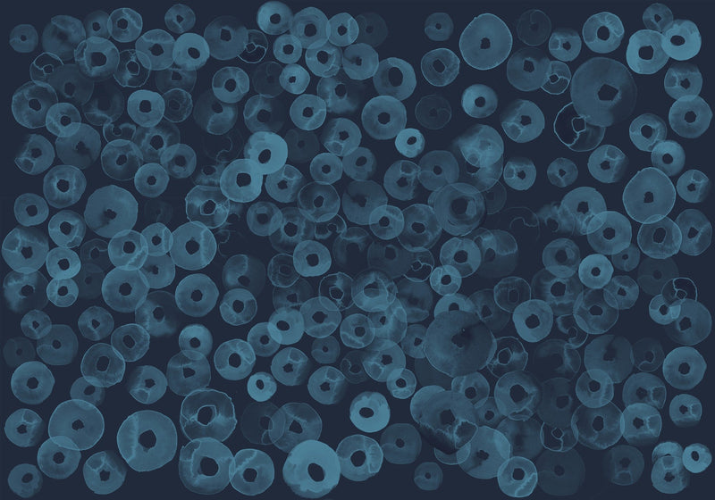 A00154 Cellular Patterns Sapphire Geo Mural by Coordonné