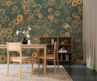 A00156 Cellular Patterns Amber Geo Mural by Coordonné