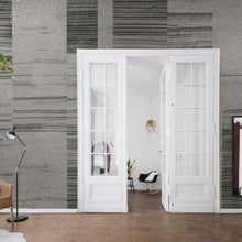 A00161 Earth Layers Metallics Silver Geo Mural by Coordonné
