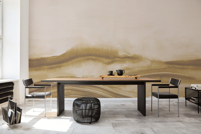 A00163 Atmospheric Haze Amber Geo Mural by Coordonné