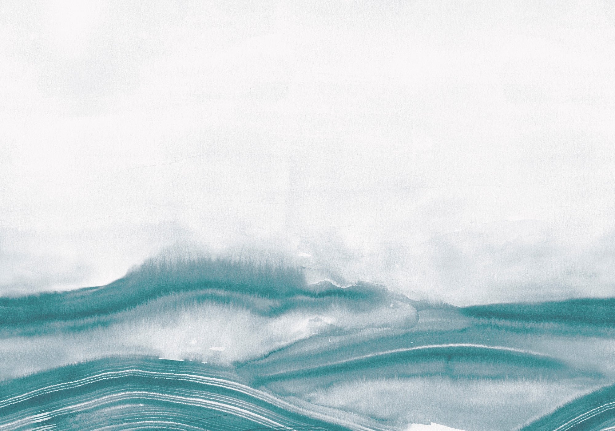 A00165 Atmospheric Haze Aqua Geo Mural by Coordonné