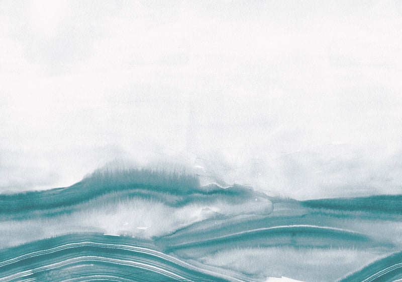 A00165 Atmospheric Haze Aqua Geo Mural by Coordonné