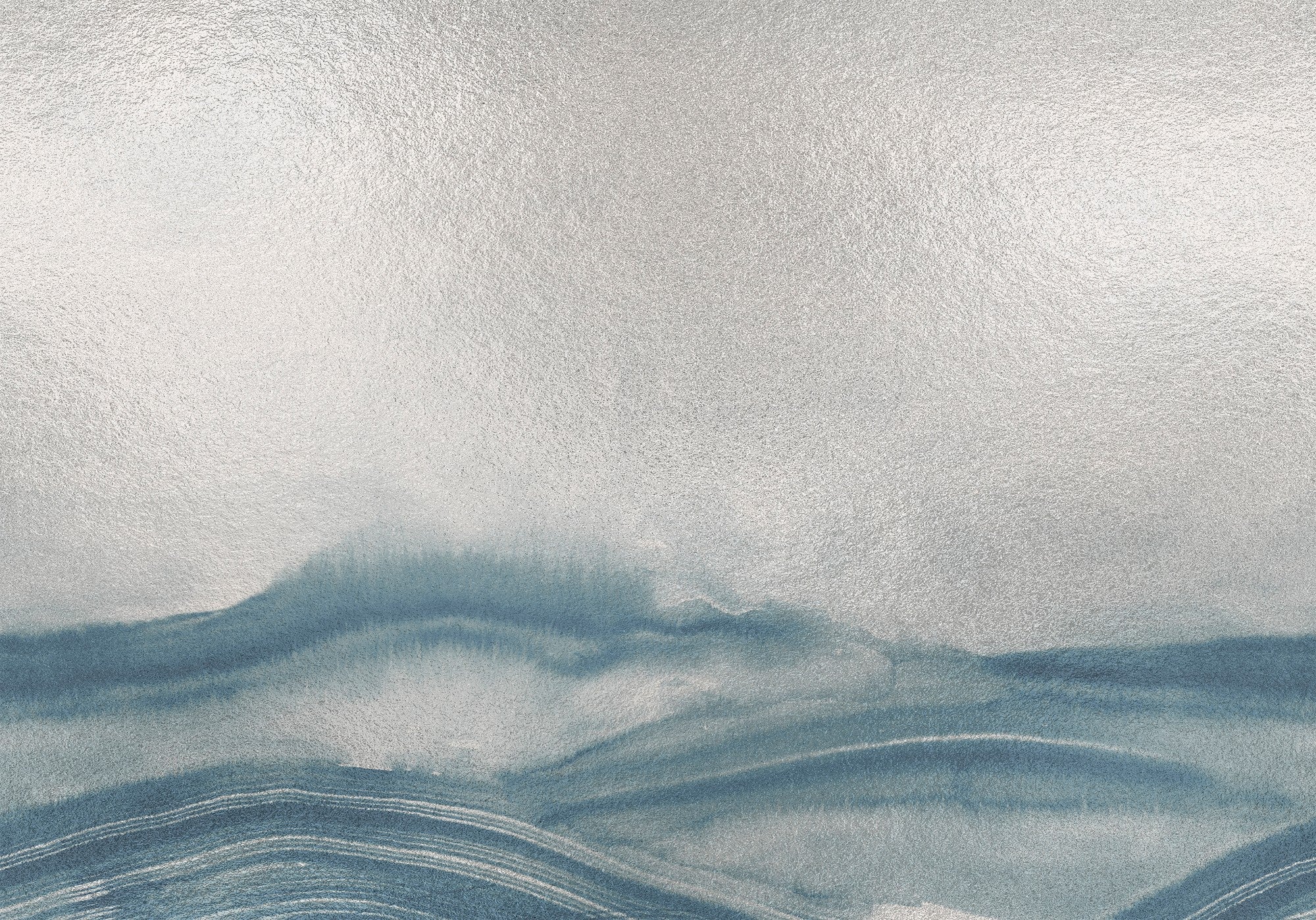 A00167 Atmospheric Haze Metallics Silver Geo Mural by Coordonné