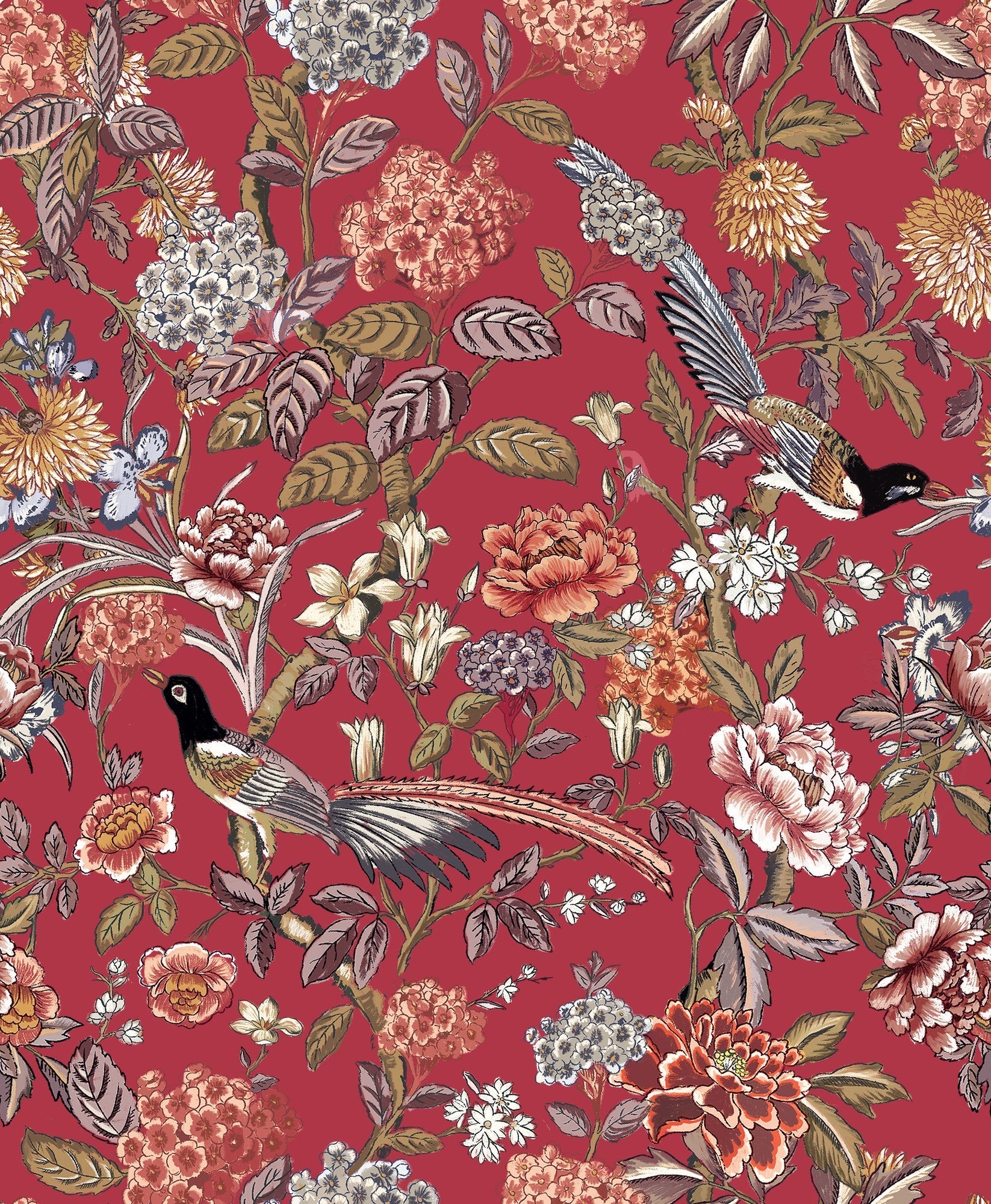 A00203 Mercedes Carmesí Feria Wallpaper by Coordonné