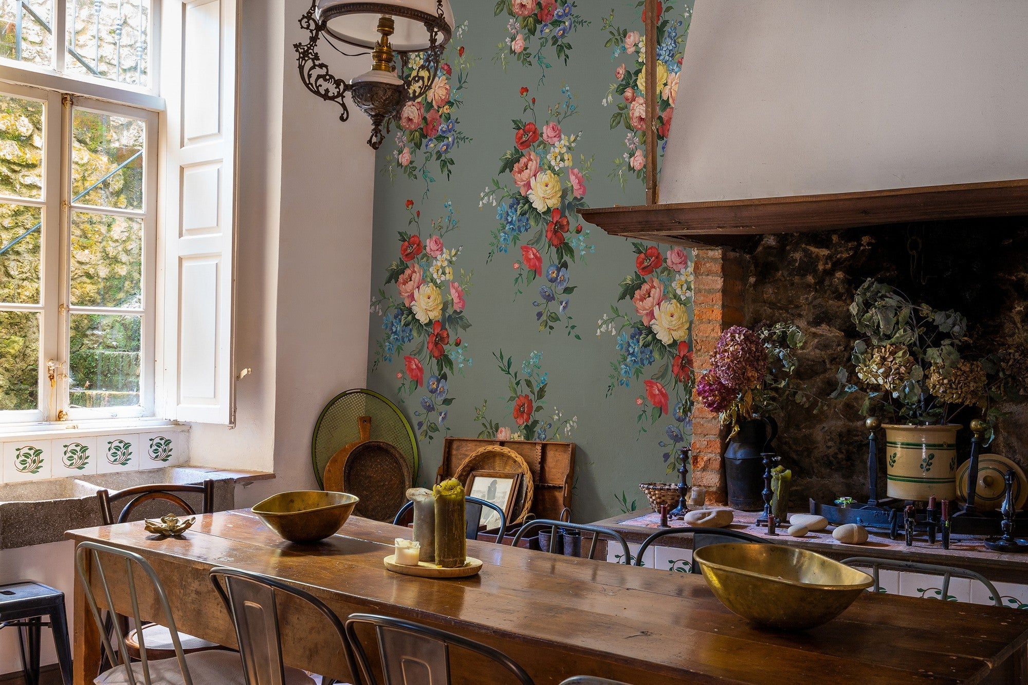 A00218 Carmen Celadón Feria Wallpaper by Coordonné