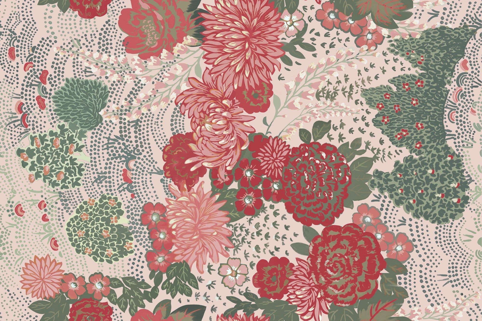 A00237 Maria Luisa Carmesí Feria Wallpaper by Coordonné