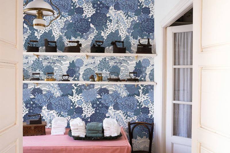 A00238 Maria Luisa Índigo Feria Wallpaper by Coordonné