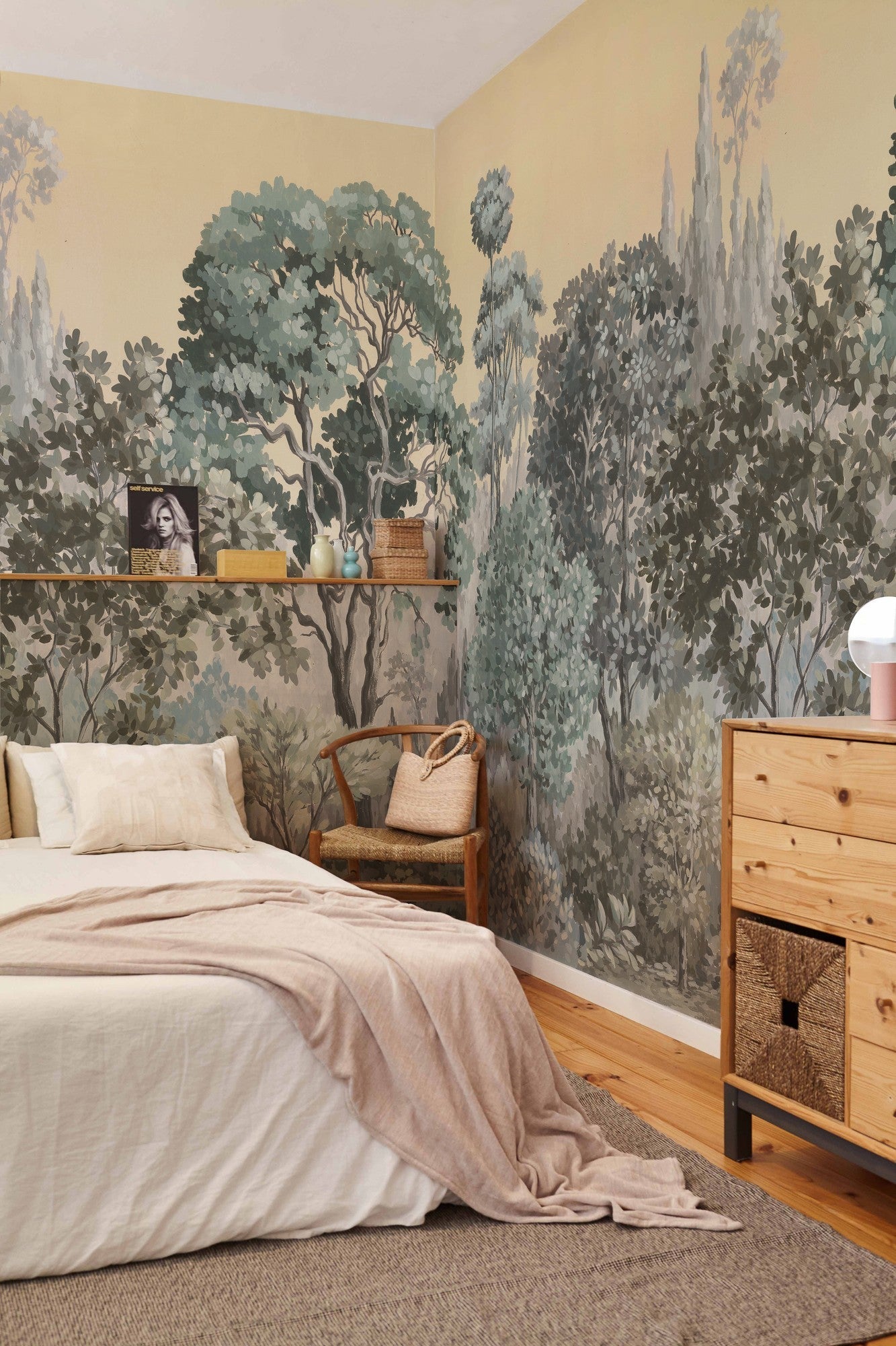 A00305 Minerva Vainilla Linen Aracne Mural by Coordonné