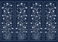 Daffodils Galaxy, Azul Oscuro Linen Aracne Mural by Coordonné