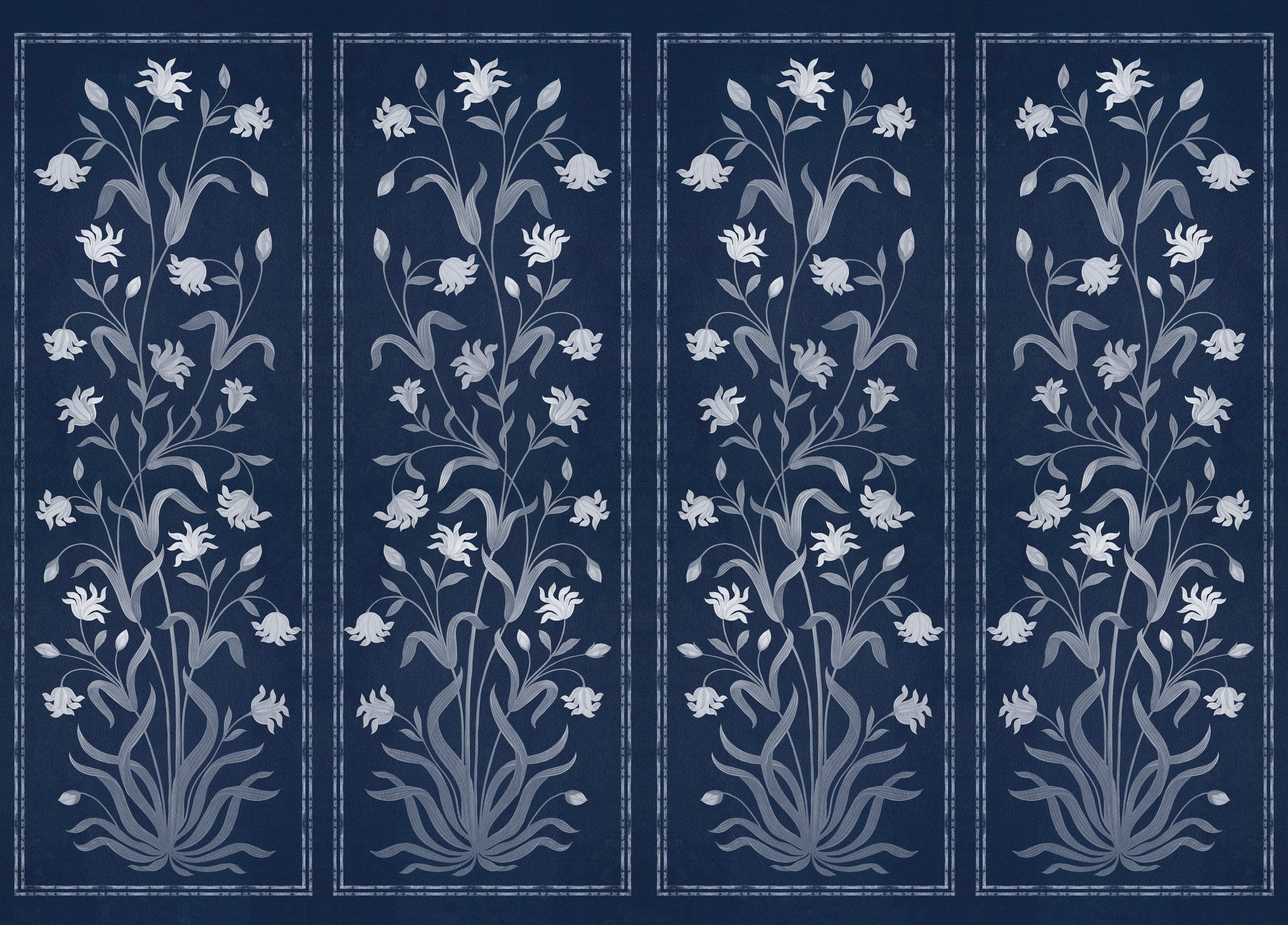 A00308 Daffodils Galaxy, Azul Oscuro Linen Aracne Mural by Coordonné