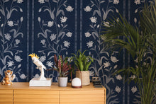 A00308 Daffodils Galaxy, Azul Oscuro Linen Aracne Mural by Coordonné