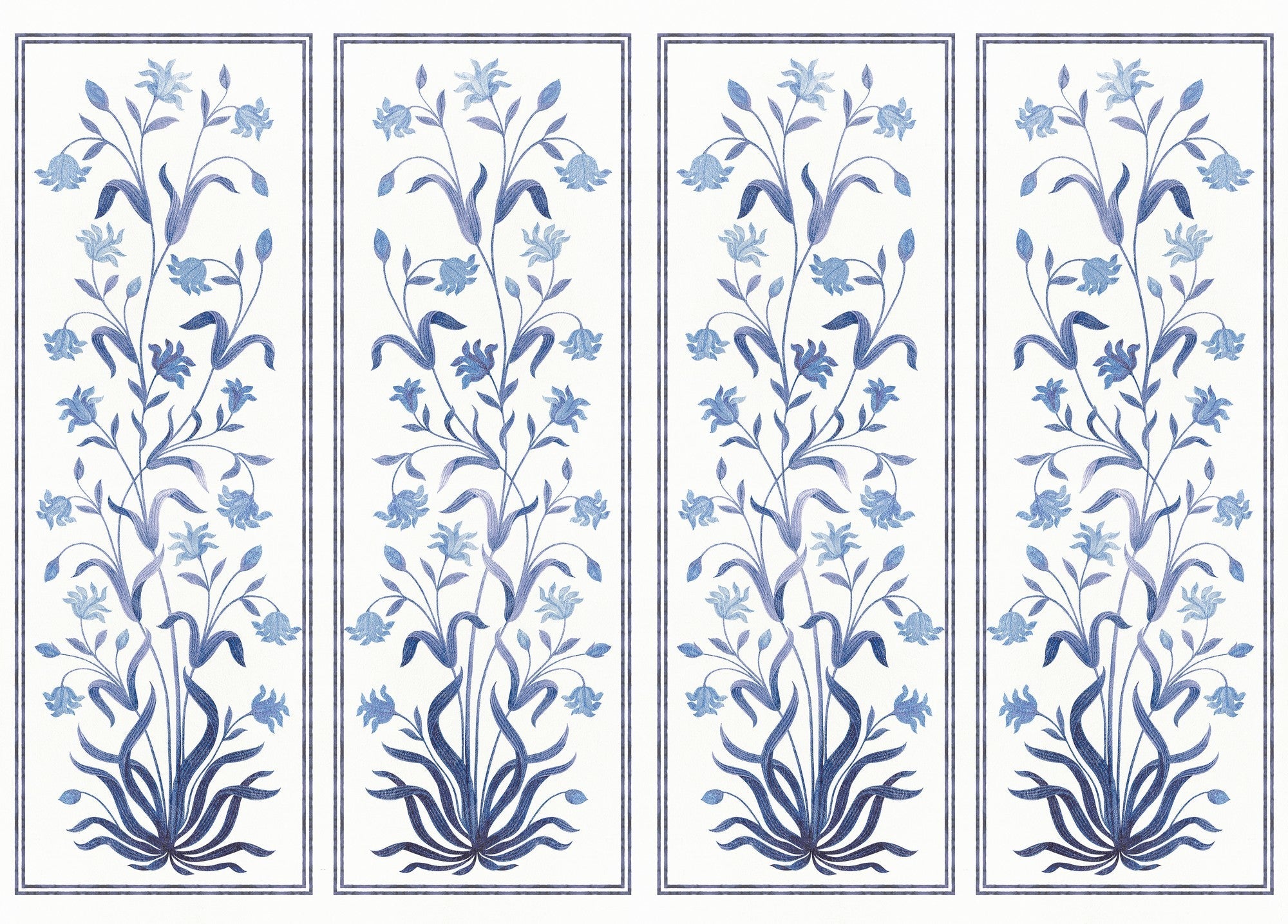 A00309 Daffodils Swan, Blanco Linen Aracne Mural by Coordonné