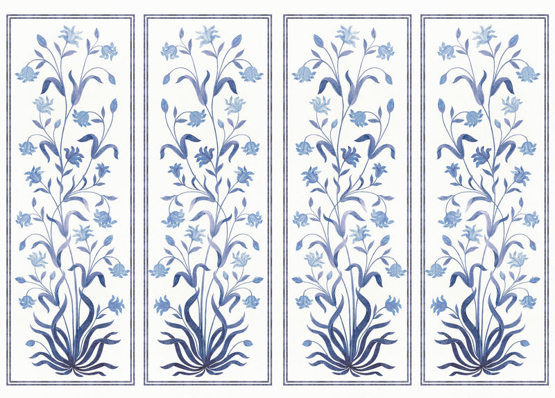 A00309 Daffodils Swan, Blanco Linen Aracne Mural by Coordonné