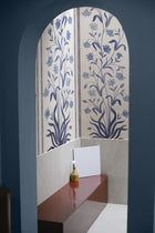 A00309 Daffodils Swan, Blanco Linen Aracne Mural by Coordonné