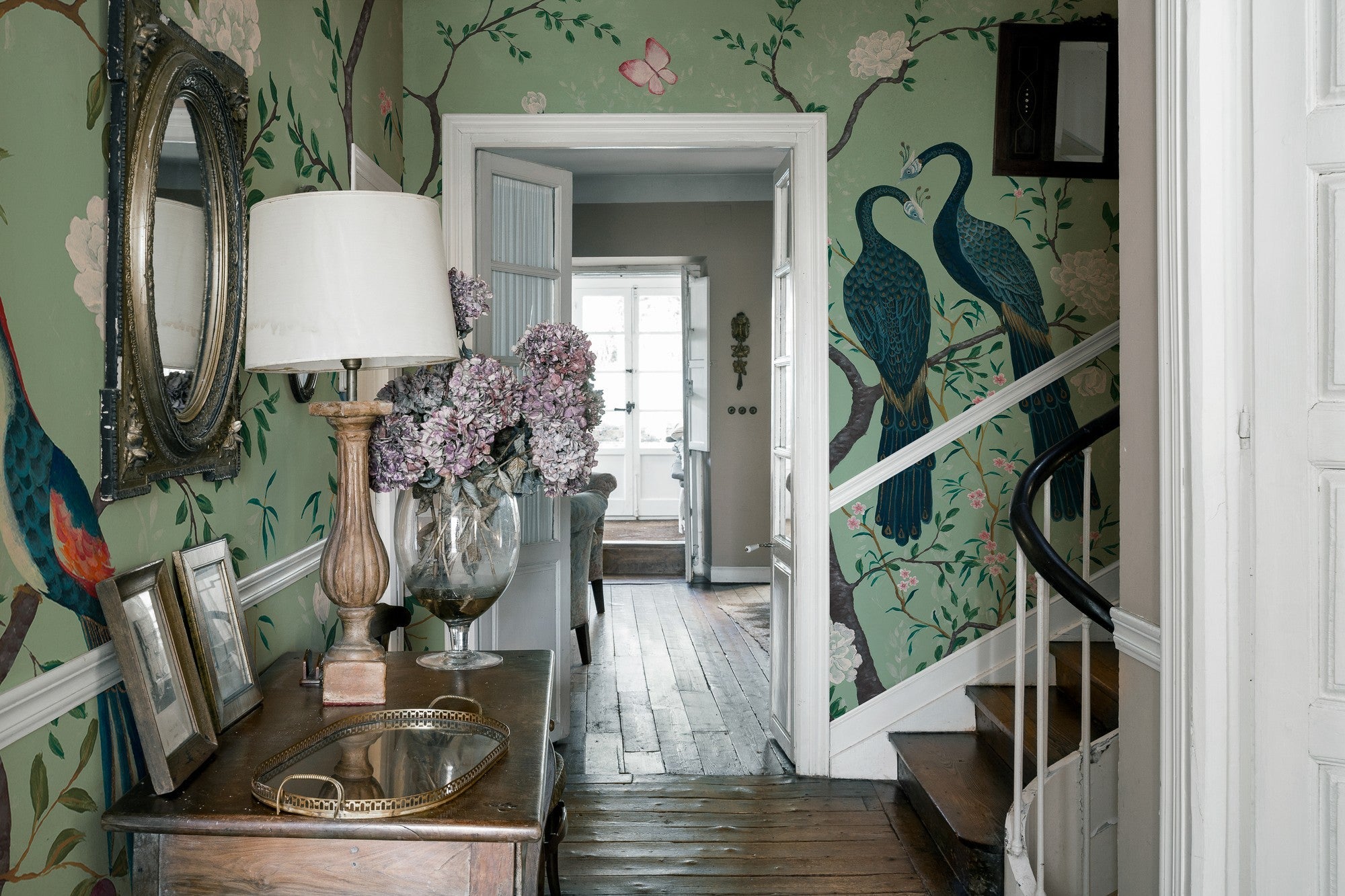 A00310 Edo Aqua Linen Aracne Mural by Coordonné