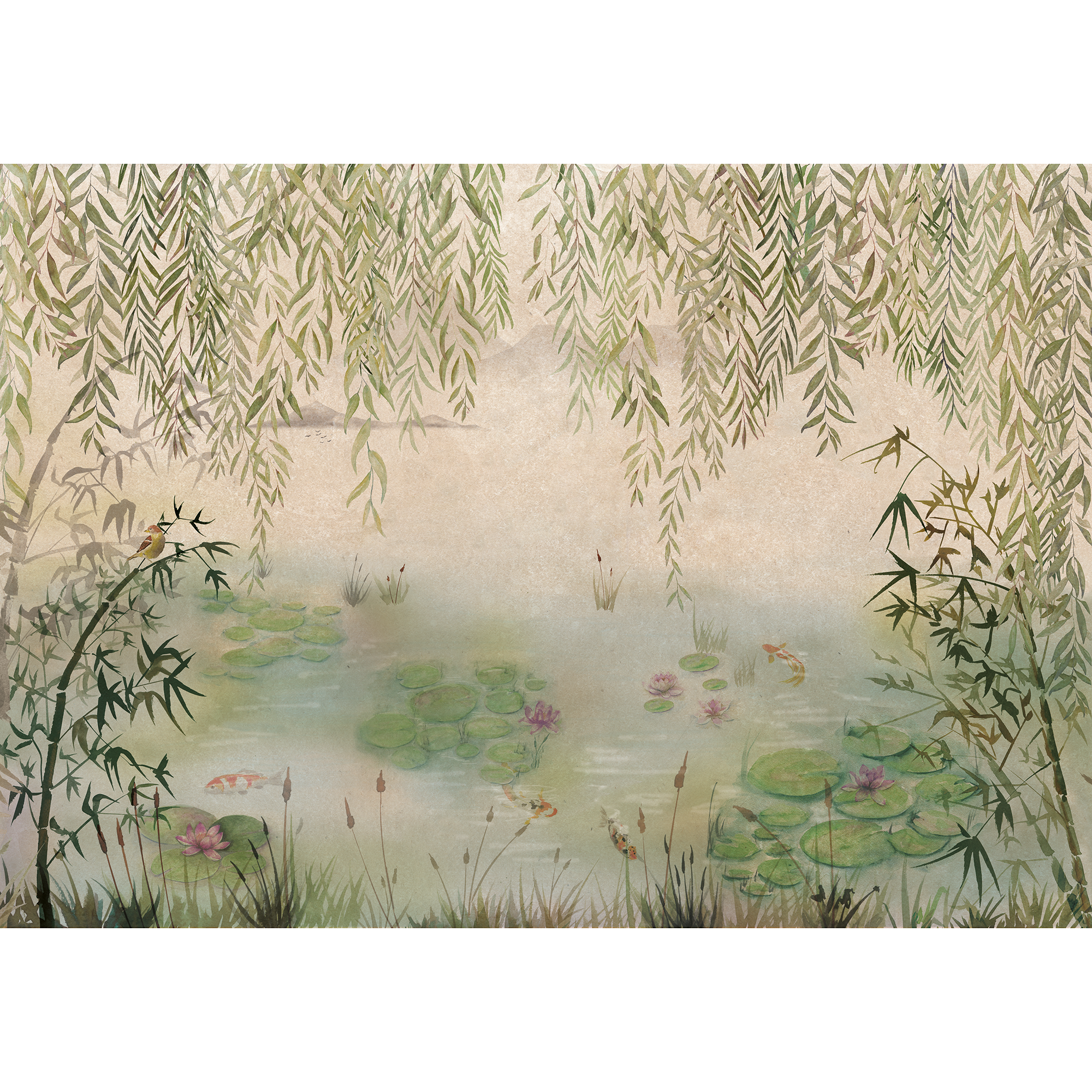 Lotus Spring Random Chinoiseries II Mural by Coordonné (400x280cm)