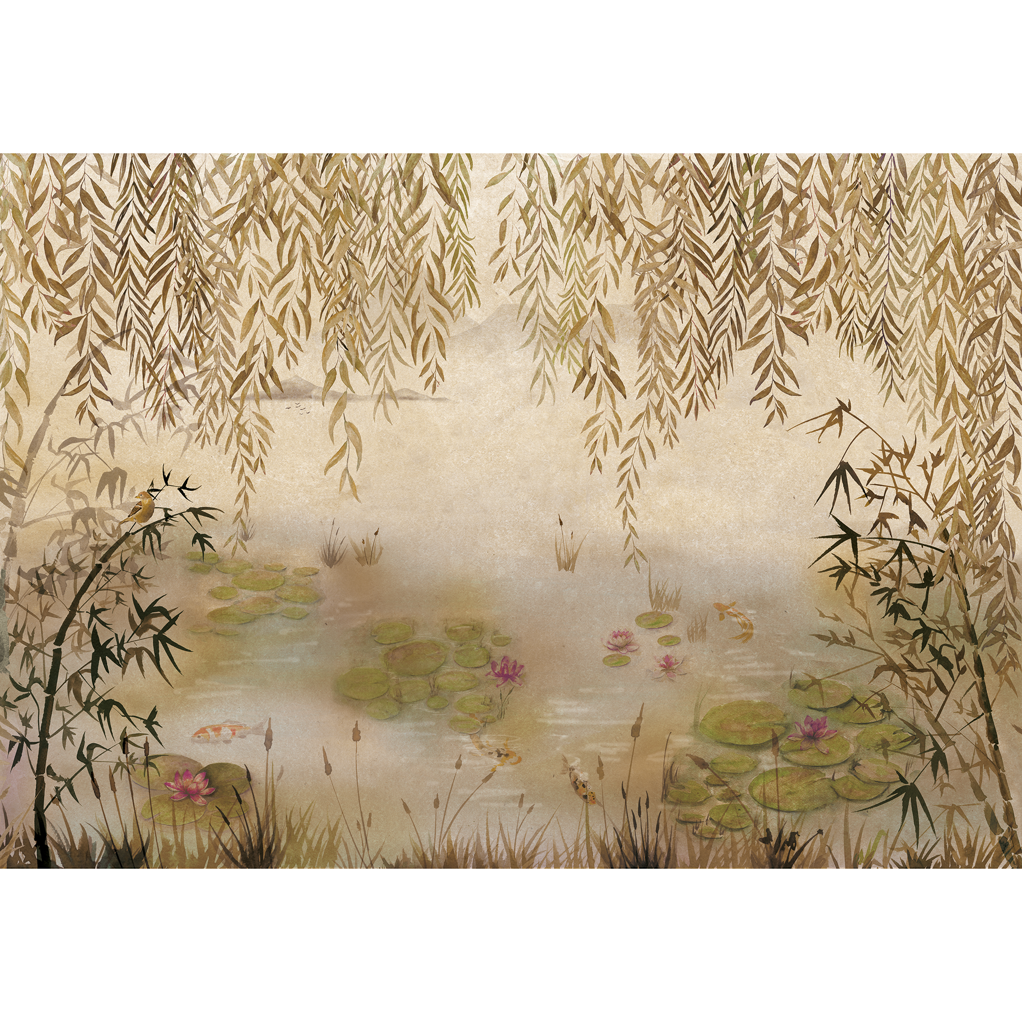 Lotus Autum Random Chinoiseries II Mural by Coordonné (400x280cm)