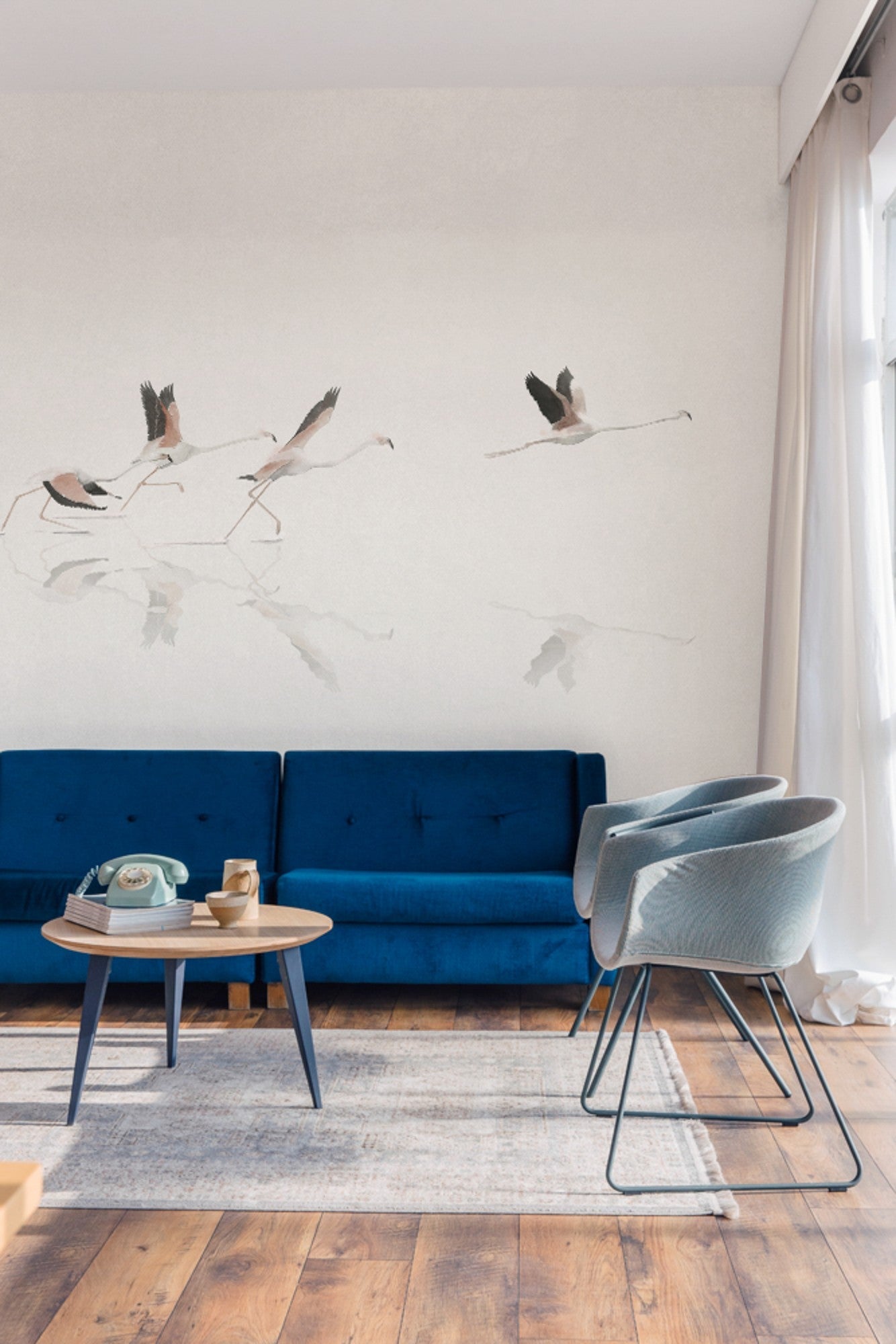 A00316 Doñana Swan Linen Aracne Mural by Coordonné