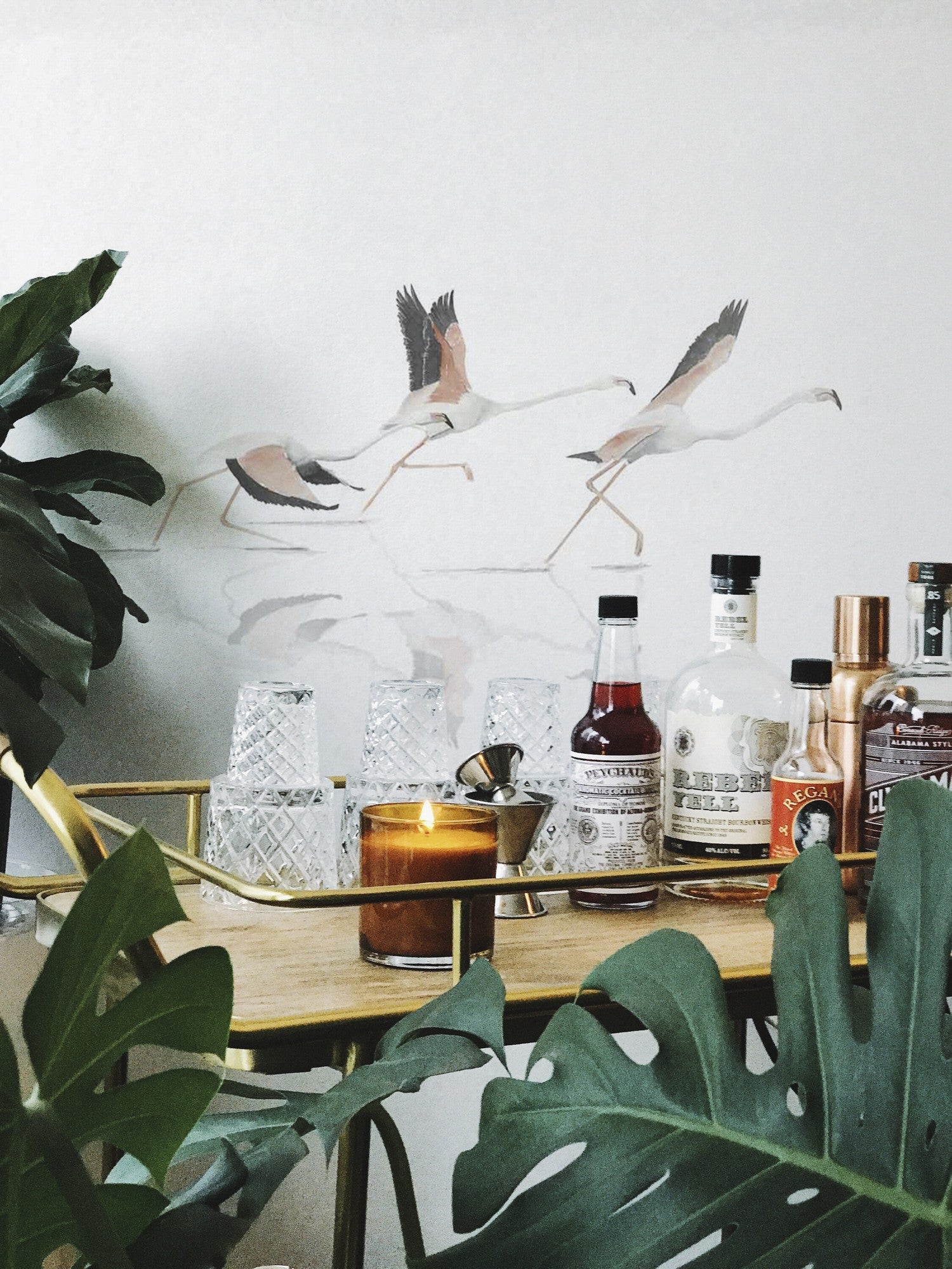 A00316 Doñana Swan Linen Aracne Mural by Coordonné