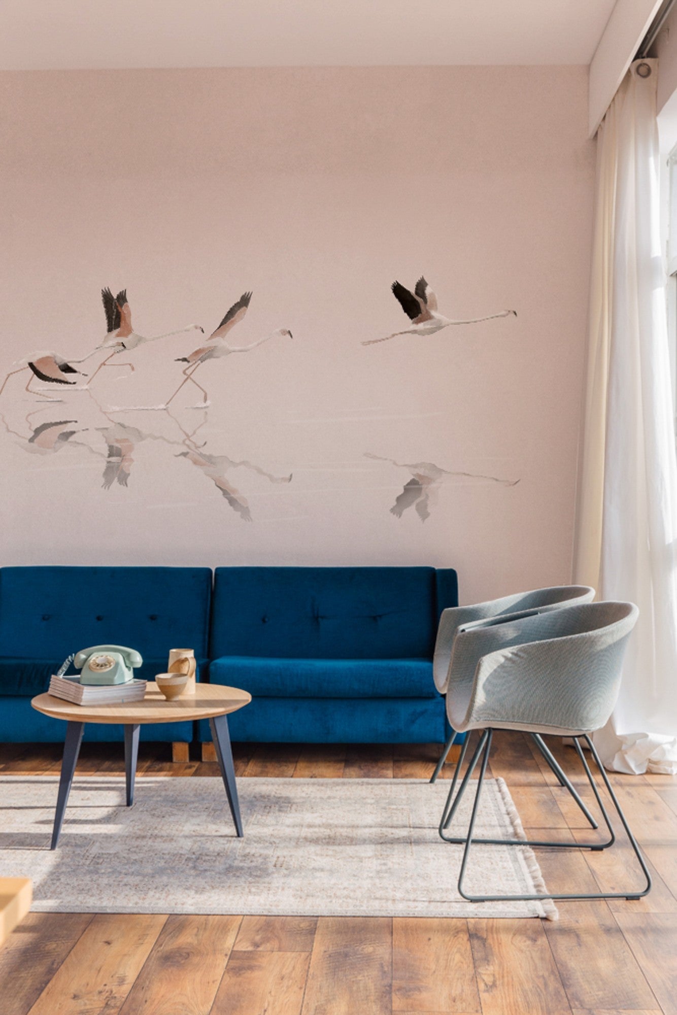 A00317 Doñana Peony Linen Aracne Mural by Coordonné