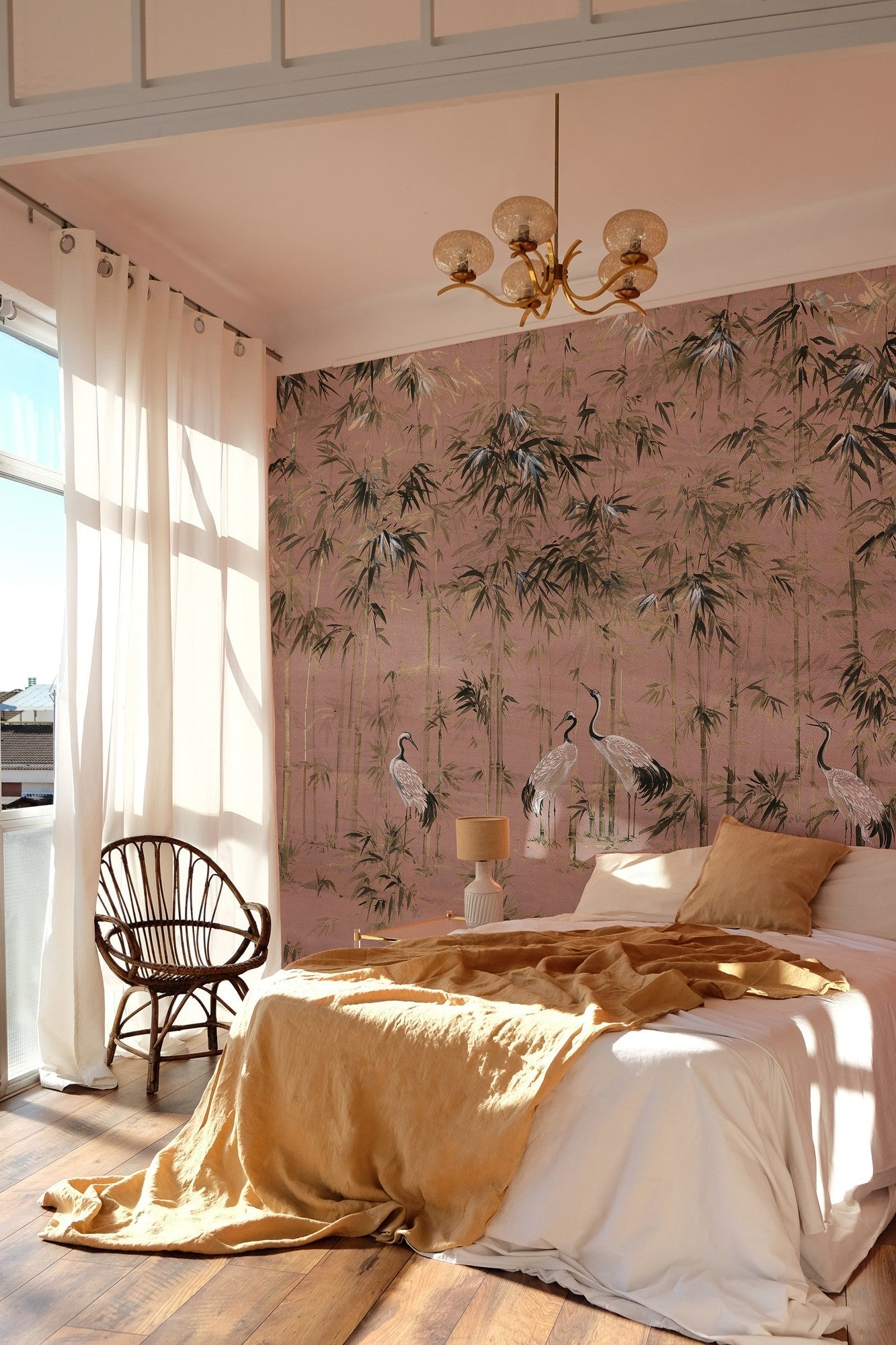 A00319 Garzas Nude,Rosa Linen Aracne Mural by Coordonné
