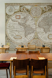 A00325 Historical Map Papyrus Linen Aracne Mural by Coordonné