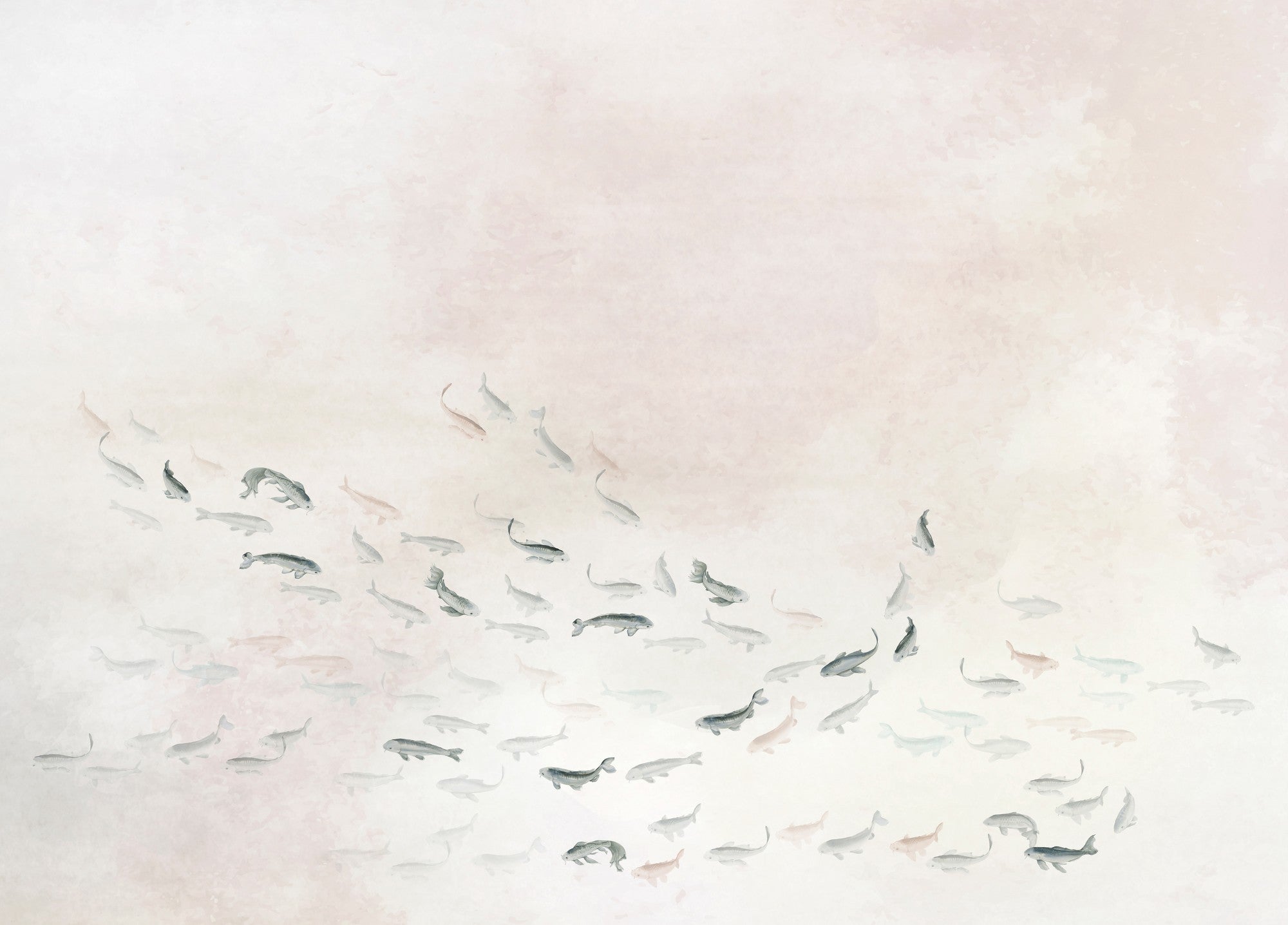 A00326 Koi Swan Linen Aracne Mural by Coordonné