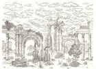 A00329 Ruins Graphite Linen Aracne Mural by Coordonné