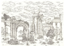 A00329 Ruins Graphite Linen Aracne Mural by Coordonné