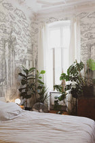 A00329 Ruins Graphite Linen Aracne Mural by Coordonné