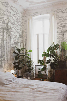 A00329 Ruins Graphite Linen Aracne Mural by Coordonné