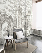 A00329 Ruins Graphite Linen Aracne Mural by Coordonné