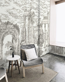 A00329 Ruins Graphite Linen Aracne Mural by Coordonné
