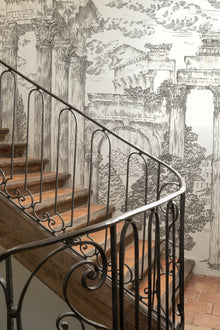 A00329 Ruins Graphite Linen Aracne Mural by Coordonné