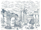 A00330 Ruins Cobalt Linen Aracne Mural by Coordonné