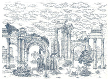 A00330 Ruins Cobalt Linen Aracne Mural by Coordonné