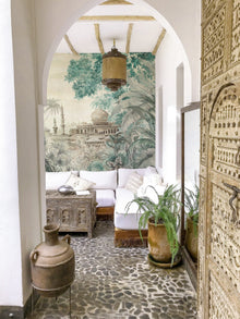 A00333 Taj Mahal Spring Linen Aracne Mural by Coordonné