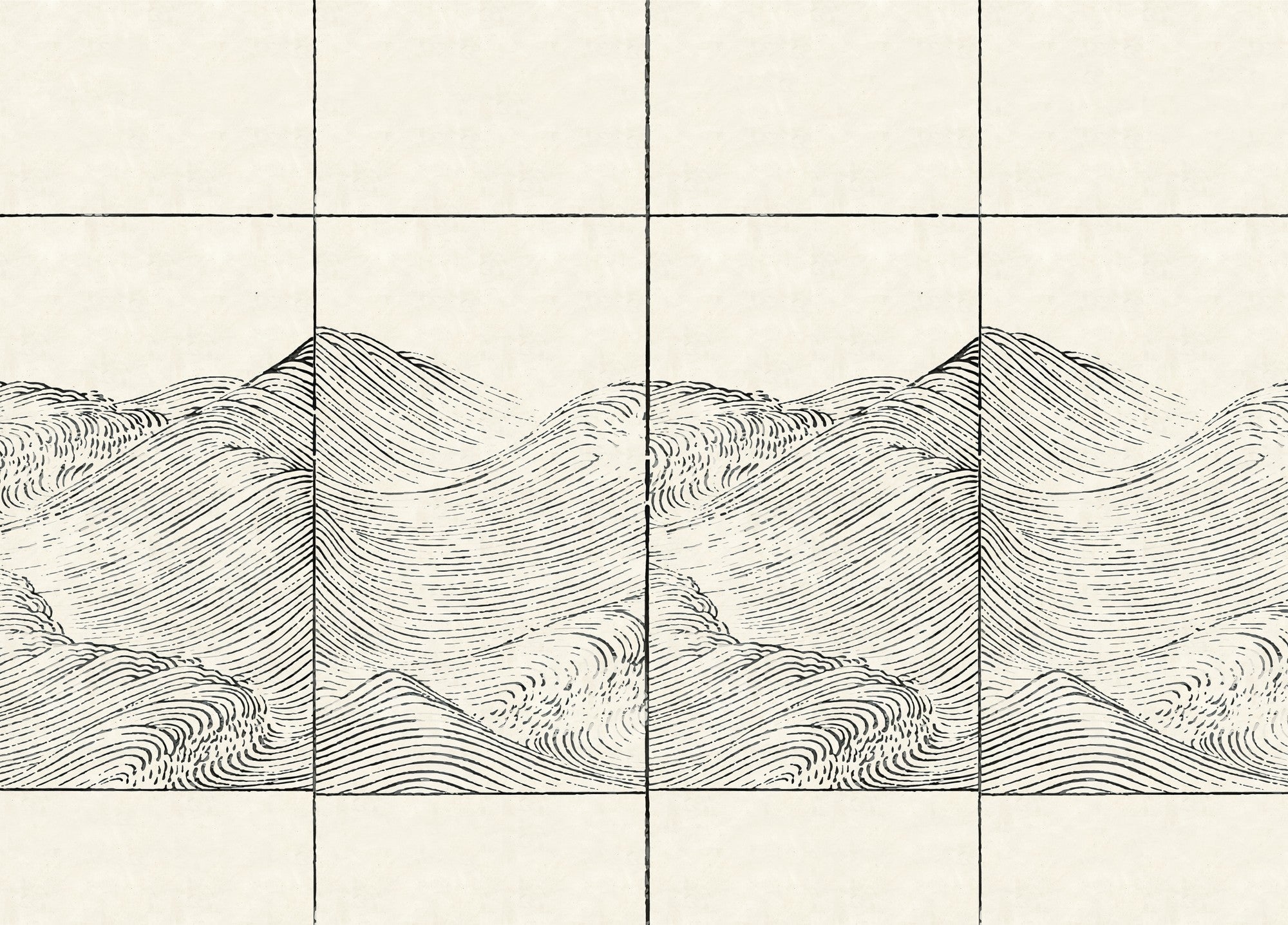A00335 Waves Papyrus Linen Aracne Mural by Coordonné