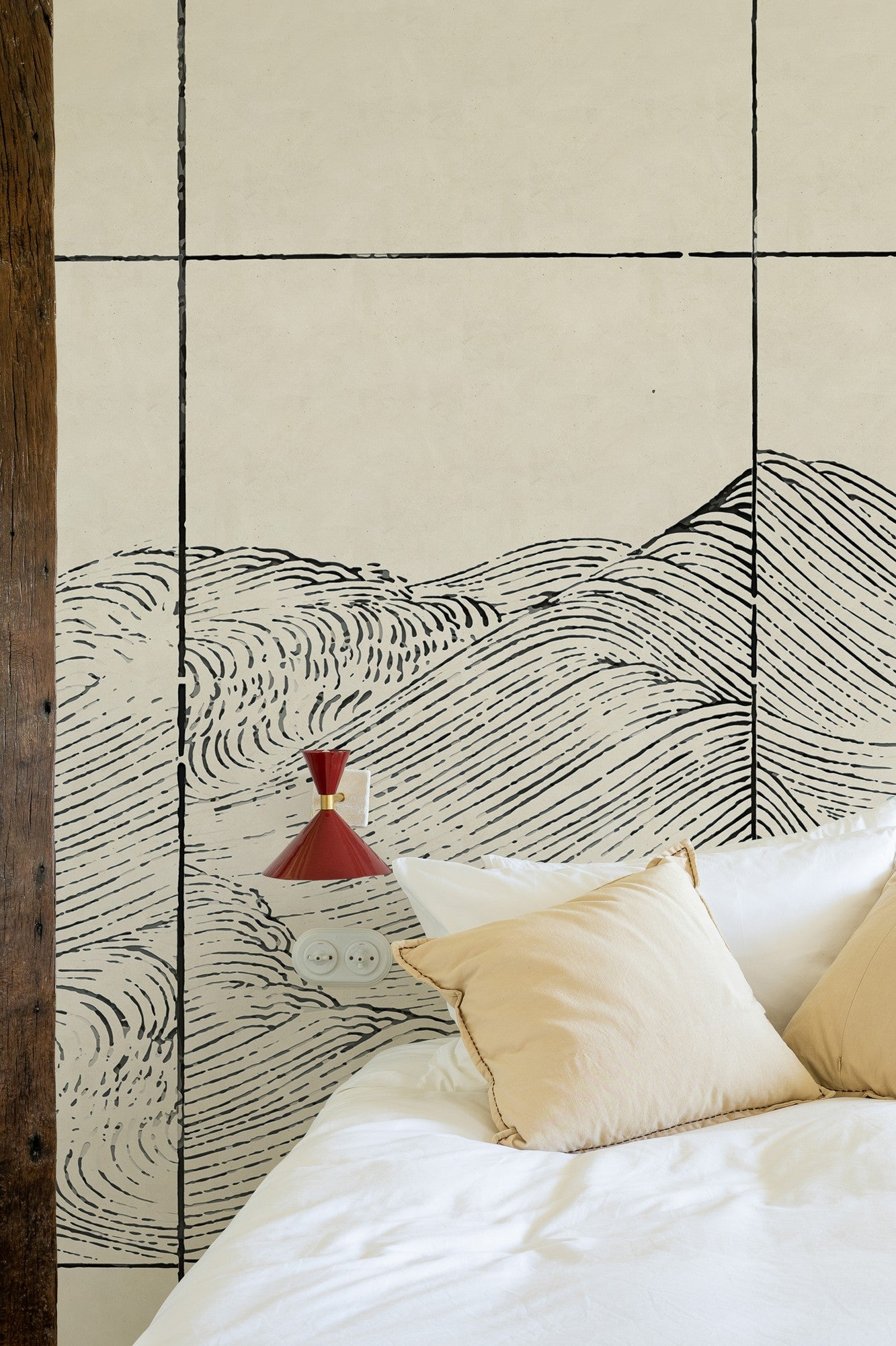 A00335 Waves Papyrus Linen Aracne Mural by Coordonné