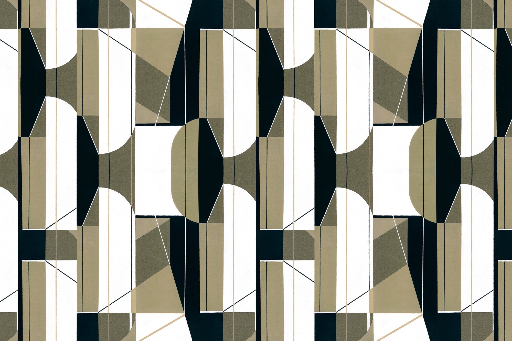 A00340 Pythagoras Khaki Linen Aracne Mural by Coordonné