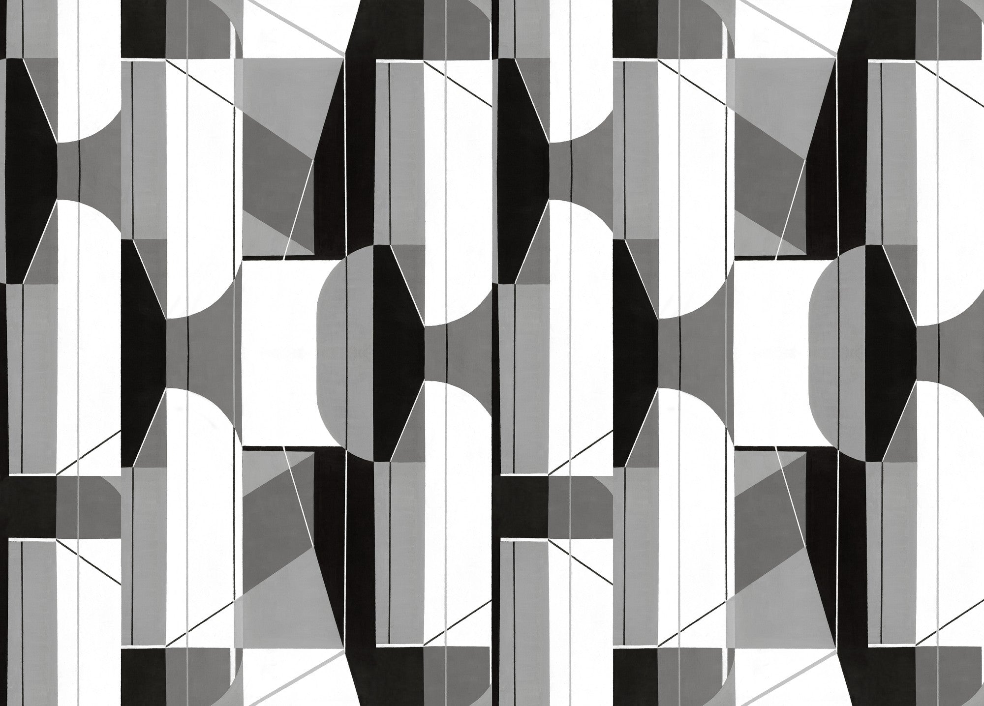 A00341 Pythagoras Silver Linen Aracne Mural by Coordonné